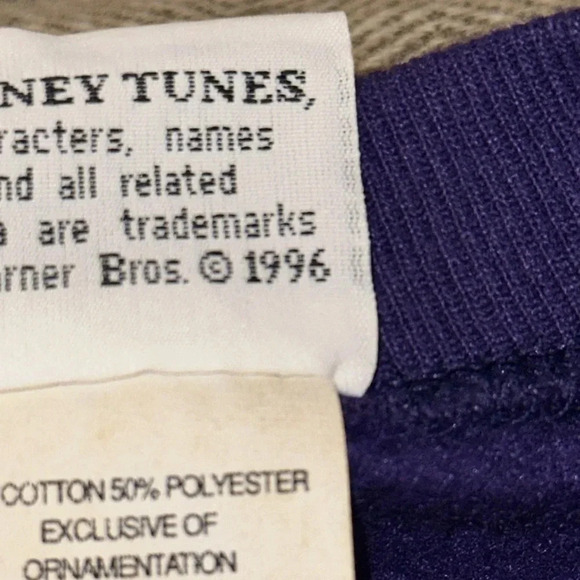 VTG 1996 Warner Bros. Looney Tunes Sylvester Crewneck Sweatshirt LARGE - Picture 7 of 12